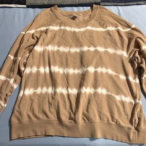 Tan old navy striped lightweight sweatshirt